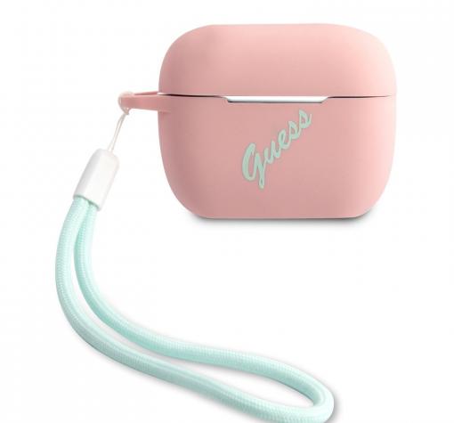 Оригинален калъф за AirPods Pro GUESS Case GUACAPLSVSPG - розов със синьо