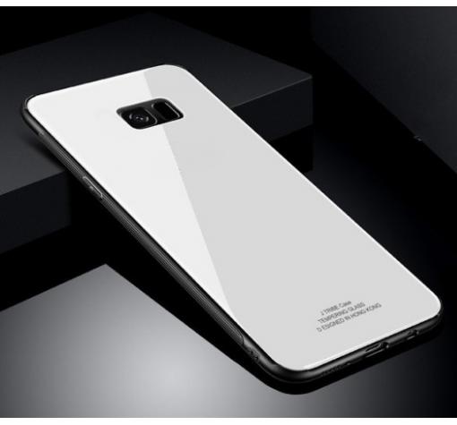 Луксозен стъклен твърд гръб за Samsung J4 Plus 2018 - бял