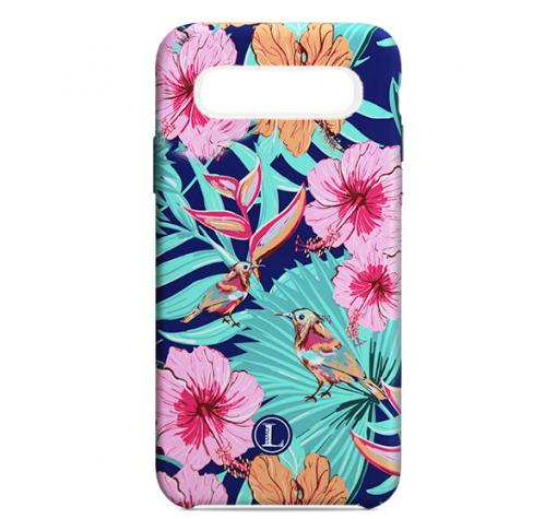 Силиконов калъф / гръб / TPU LUXO за Samsung S10 - син / цветя