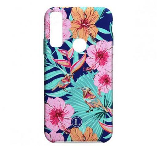 Силиконов калъф / гръб / TPU LUXO за Huawei P20 Lite - син / цветя