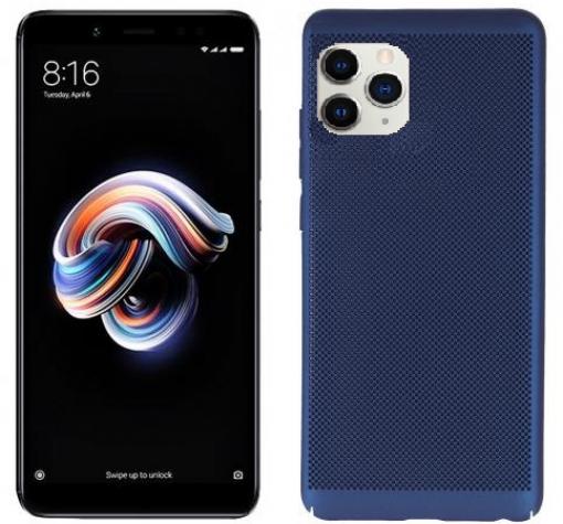Луксозен твърд гръб за Apple iPhone 11 Pro 5.8" - син / Grid