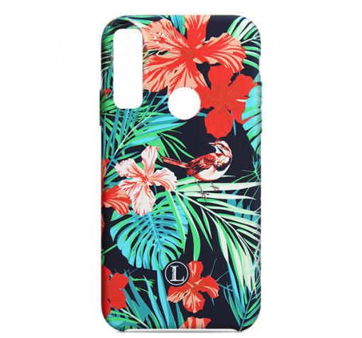 Силиконов калъф / гръб / TPU LUXO за Huawei P30 Lite - черен / цветя