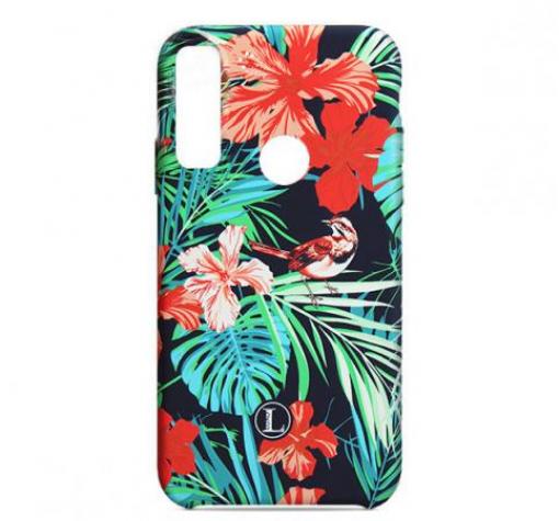 Силиконов калъф / гръб / TPU LUXO за Huawei Y7 2019 - черен / цветя