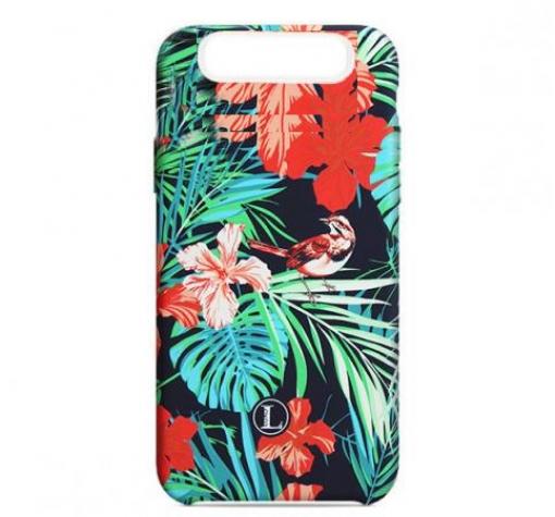 Силиконов калъф / гръб / TPU LUXO за Samsung A80 - черен / цветя
