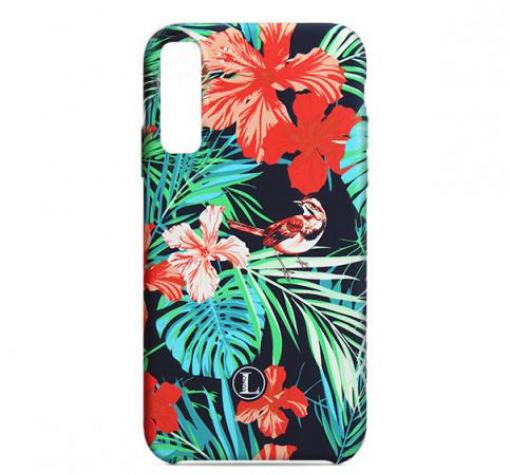 Силиконов калъф / гръб / TPU LUXO за Samsung A40 - черен / цветя