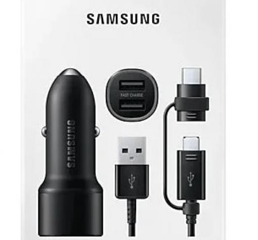 Оригинално зарядно за кола Samsung Dual USB Port 15W / Car Fast Charger Dual USB Port 15W - черно