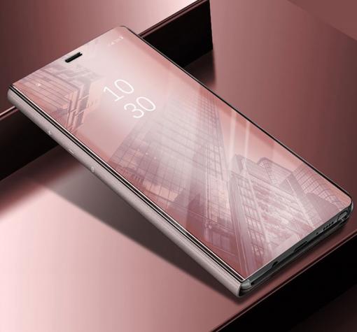 Луксозен калъф Clear View Cover с твърд гръб за Huawei Honor 10 - Rose Gold