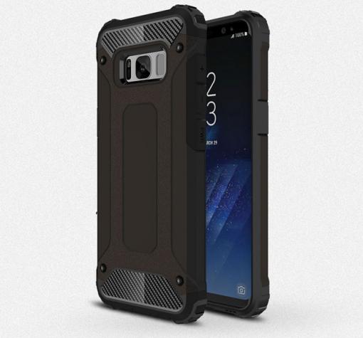 Силиконов гръб TPU Spigen Hybrid с твърда част за Samsung S8 Plus G955 - черен