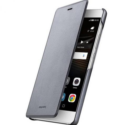 Оригинален калъф Flip Cover за Huawei P9 Lite -тъмно сив
