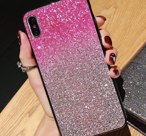 Луксозен силиконов гръб с камъни за Huawei Honor 20 / Huawei Nova 5T - розово и сребристо