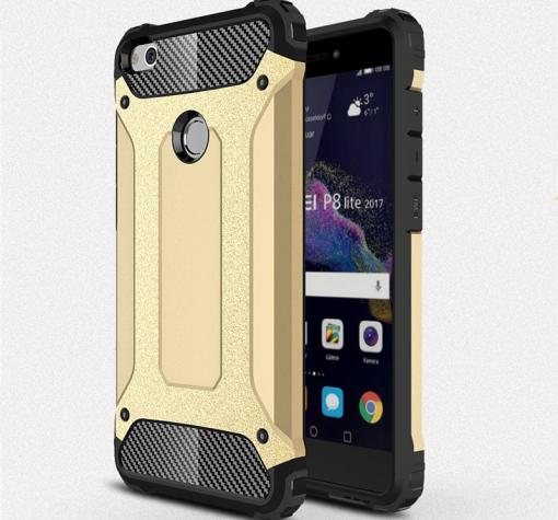 Силиконов гръб TPU Spigen Hybrid с твърда част за Huawei Honor 8 Lite - златист