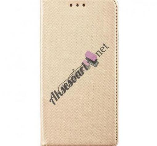 Кожен калъф Magnet Case със стойка за Xiaomi Mi A1 - златист