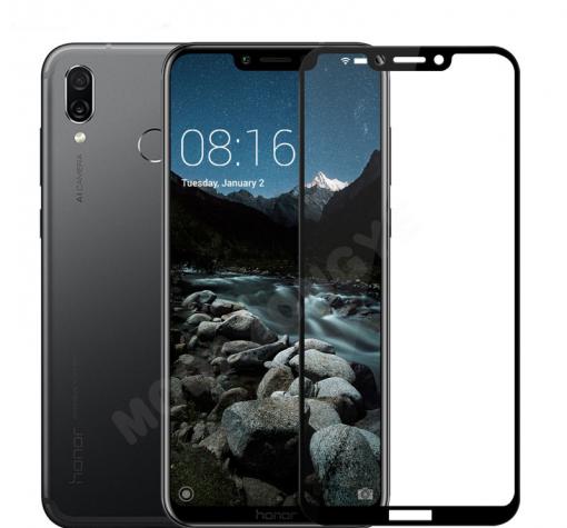3D full cover Tempered glass Full Glue screen protector Huawei Honor Play / Извит стъклен скрийн протектор с лепило от вътрешната страна за Huawei Honor Play - черен