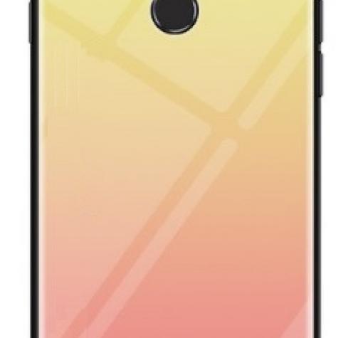 Луксозен стъклен твърд гръб за Huawei Honor View 20 - преливащ / жълто и розово