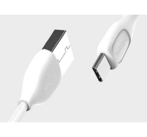Оригинален USB REMAX Lesu Data кабел RC-050a 1m / USB Charging Data Cable / Type C - бял