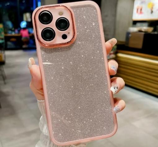 Луксозен силиконов калъф / кейс / Sparkle Case TPU за Apple iPhone 15 Pro Max (6.7) - розов / брокат
