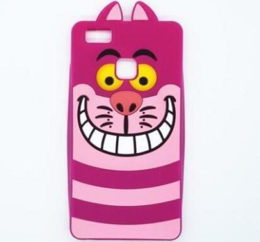 Силиконов калъф / гръб / TPU 3D за Huawei P10 Lite - Cheshire cat / цикламен