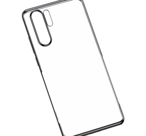 Луксозен силиконов калъф / гръб / TPU за Samsung Note 10 Plus N975 - прозрачен / черен кант