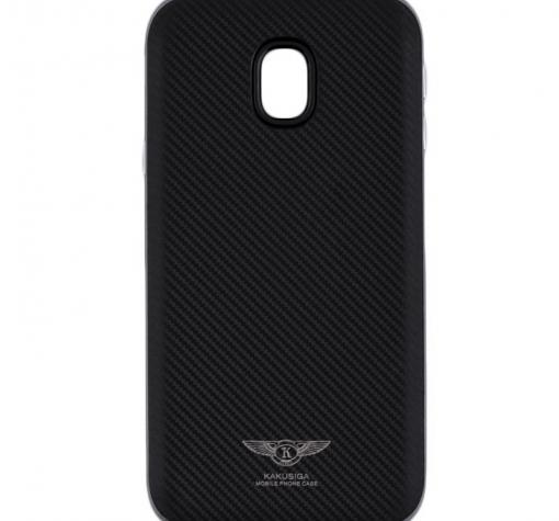 Луксозен гръб Kakusiga за Samsung J3 2017 J330 - carbon / черен / сив кант