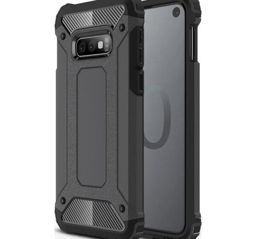 Силиконов гръб TPU Spigen Hybrid с твърда част за Samsung S10 - черен