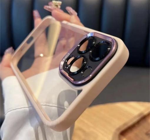 Луксозен твърд гръб / кейс / Protect Case за Apple iPhone 16 (6.1) - светло розов / прозрачен