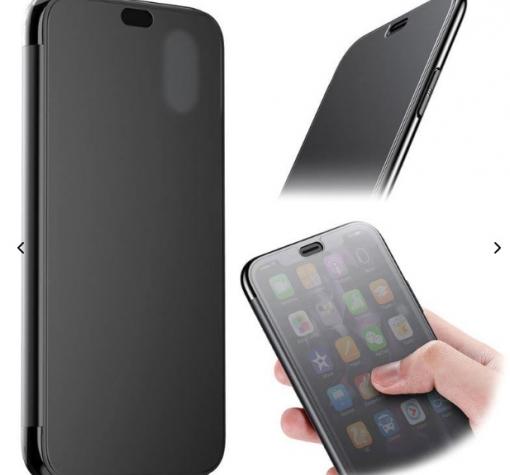 Луксозен силиконов калъф Baseus Touchable Flip Case за Apple iPhone XR - черен