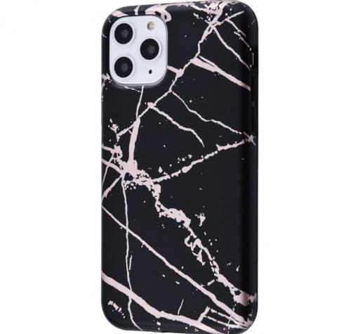 Луксозен силиконов калъф / гръб / TPU за Apple iPhone 11 Pro 5.8" - мрамор / черен