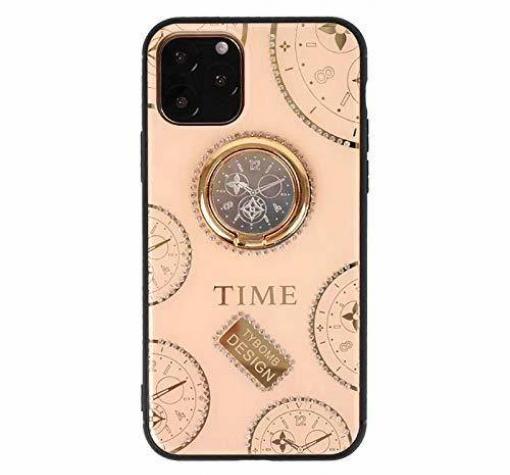 Луксозен гръб Tybomb Diamond с магнитна стойка и силиконов кант за Apple iPhone 11 6.1" - бежов