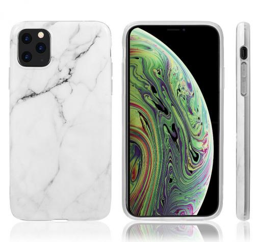 Луксозен силиконов калъф / гръб / TPU за Apple iPhone 11 Pro 5.8" - мрамор / бял