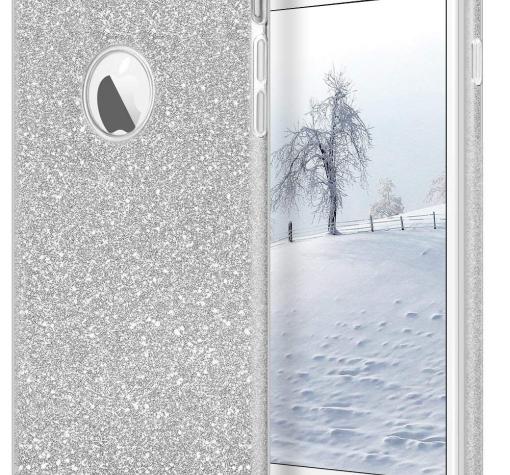 Силиконов калъф / гръб / TPU за Apple iPhone 6 Plus / iPhone 6S Plus - сребрист / брокат