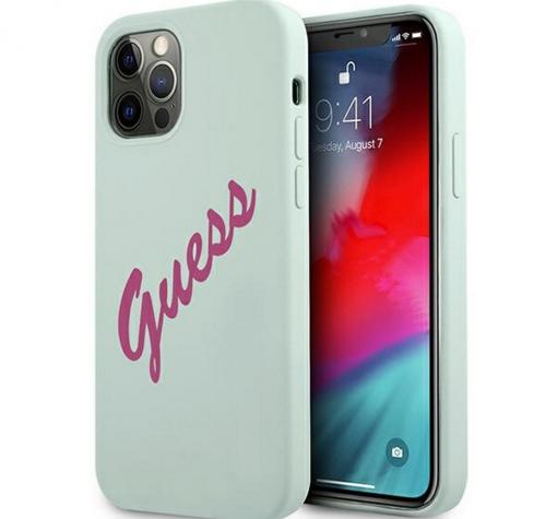 Оригинален гръб Guess Silicone Vintage за Apple iPhone 12 / 12 Pro 6.1'' - Guess / мента