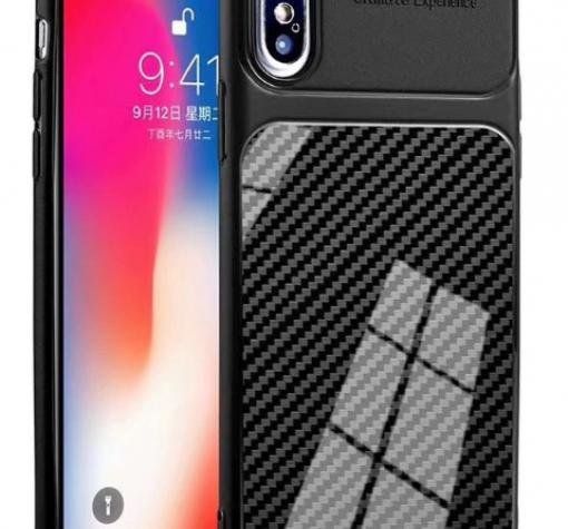 Луксозен силиконов калъф / гръб / TPU за Apple iPhone XS Max - черен / Shine carbon