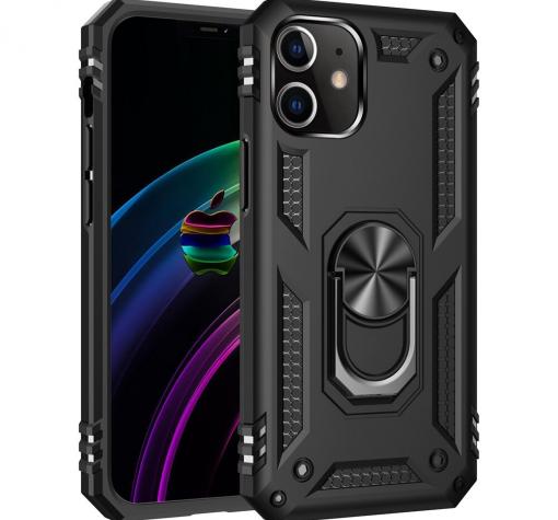 Силиконов гръб Spigen със стойка и магнитно захващане за Apple iPhone 12 Mini 5.4" – черен