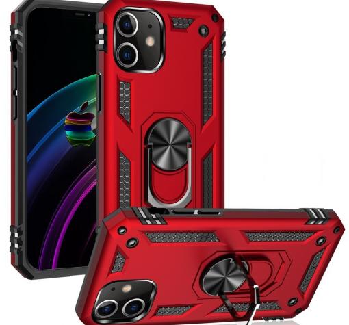 Силиконов гръб Spigen със стойка и магнитно захващане за Apple iPhone 12 Mini 5.4" – червен
