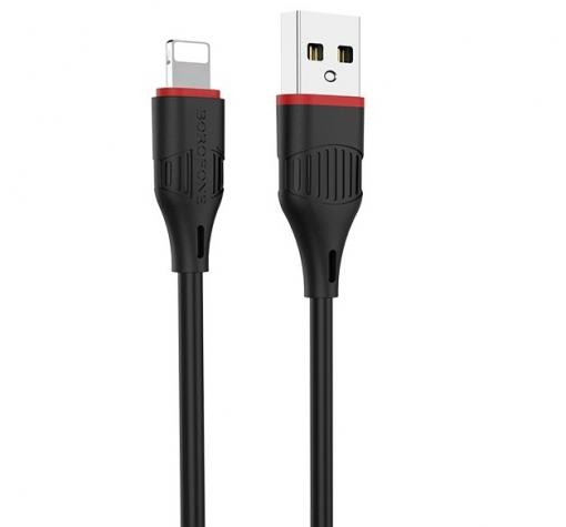 USB кабел за зареждане и пренос на данни / iPhone USB кабел BOROFONE BX17 1m. FAST - черен