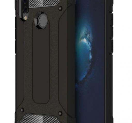 Силиконов гръб TPU Spigen Hybrid с твърда част за Huawei P40 lite E - черен