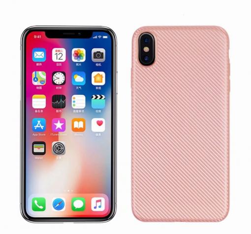 Силиконов калъф / гръб / TPU за Apple iPhone XS - Rose Gold / Carbon