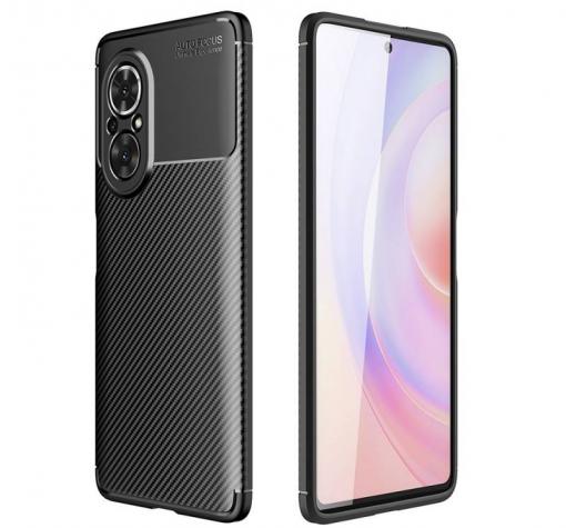 Луксозен силиконов калъф / гръб / TPU кейс Auto Focus за Huawei Nova 9 SE - черен / Carbon