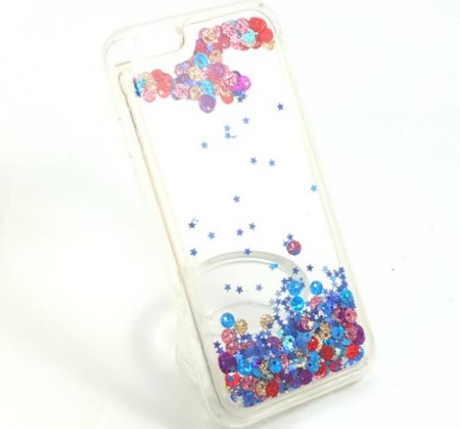 Луксозен твърд гръб 3D за Apple iPhone 7 / iPhone 8 - прозрачен / брокат / цветен