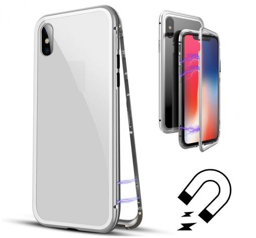 Магнитен калъф Bumper Case 360° FULL за Huawei P20 Lite - прозрачен / сребриста рамка