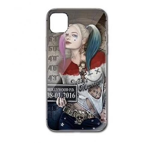 Луксозен стъклен твърд гръб за Apple iPhone 11 6.1" - Poker Face Girl