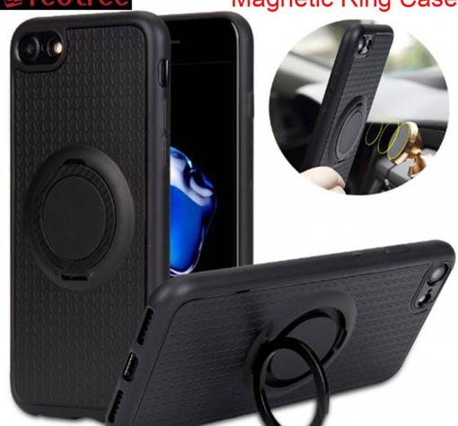 Силиконов калъф / гръб / TPU iFace Hamee Magnetic Finger Ring Car Holder за Apple iPhone 6 / iPhone 6S - черен