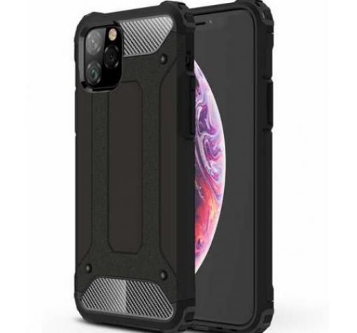 Силиконов гръб TPU Spigen Hybrid с твърда част за Apple iPhone 12 /12 Pro 6.1'' - черен