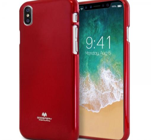 Луксозен силиконов калъф / гръб / TPU Mercury GOOSPERY Jelly Case за Apple iPhone X - червен