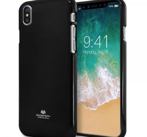 Луксозен силиконов калъф / гръб / TPU Mercury GOOSPERY Jelly Case за Apple iPhone X - черен