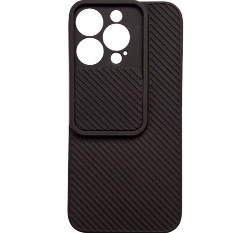 Удароустойчив силиконов калъф / кейс / TPU Slide Camera Lens за Apple iPhone 13 Pro 6.1" - черен