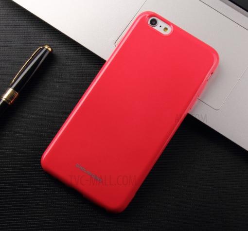 Силиконов калъф / гръб / TPU MOLAN CANO Jelly Case за Apple iPhone 6 / iPhone 6S - розов / брокат