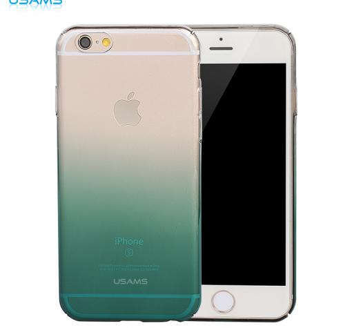 Луксозен твърд гръб USAMS Win Series за Apple iPhone 6 / iPhone 6S - прозрачен / зелен
