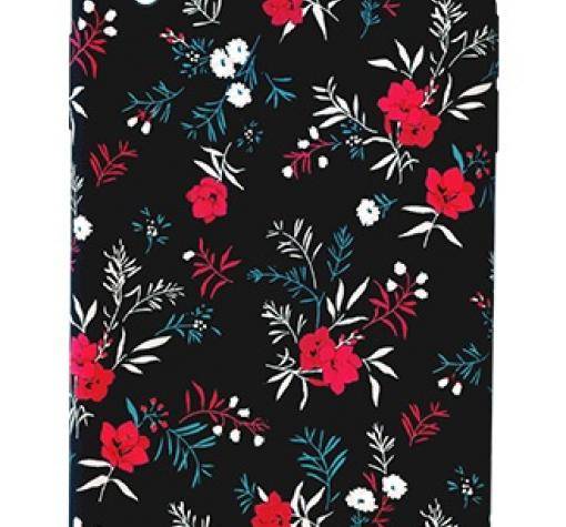 Силиконов калъф / гръб / TPU LUXO за Apple iPhone XR - цветя / черен