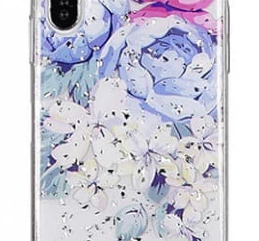 Луксозен силиконов калъф / гръб / TPU за Samsung A7 2018 A750F - Далия / блестящи частици
